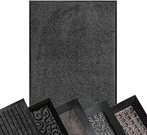 Schmutzfangmatte ANTHRAZIT - XXL Teppich für Flur Eingang Eingangsbereich innen & außen - Türmatte Sauberlaufmatte Fußabtreter Fussmatte - rutschfest & pflegeleicht (200 x 200 cm, Use & Wash)