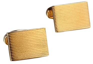 Lieson Herren Manschettenknöpfe Trauzeuge, Manschettenknöpfe Gold Manschettenknöpfe Herren Rechteckig Streifen Cufflinks für Hemd Hochzeit Geburtstag Geschenk