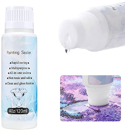 Niktule -Schutzmittel – 120 ml -Versiegelung mit Schwammkopf, 5D-Diamant-Painting-Versiegelungskleber, Konservierer für 5D-Diamant-Painting- und Puzzle-Sets