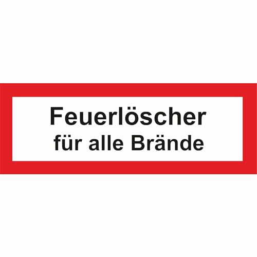 Indigos UG - Schild Brandschutz Feuerlöscher für alle Brände - 15x5,20 cm - Warnung - Sicherheit - Hotel, Firma, Haus - Aluverbundplatte 3mm - Hinweisschild - Warnschild