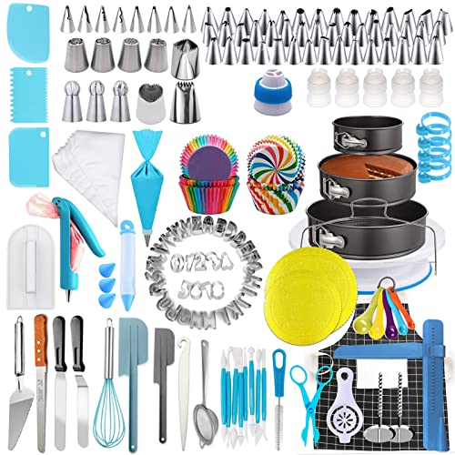 smashing Pâtisserie Plateau Tournant Gâteau Ustensiles Kits, Spatules Décorer Outils Support, pour Glaçage, Déco, Poches, Douilles ect