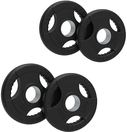 Disques de poids olympiques, 1,25 kg – 25 kg – Haltères en caoutchouc Tri-Grip, poids de musculation et de musculation – Équipement de gym à domicile pour la musculation et les entraînements par Body
