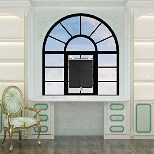 Saugnapf-Rollos, No-Drill Fensterrollos,Versenkbarer Verdunkelungsvorhang,Sonnenschutz Sichtschutz,Isolierung Beschattung Jalousien,für Auto,Haus,Schlafzimmer,Dach,Büro,Black-W45cm*L125cm(W18in*L49in)