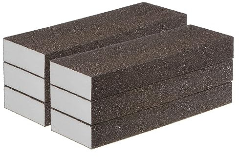 sourcing map 6pcs Medium Grit Sanding Sponge Blocks 120-180 Grit Foam Sanding Block for Polishing Kitchen Metal Wood Drywall, 200x70x25mm