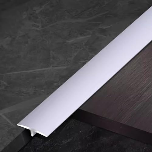 GTPBAO Übergangsprofil Abdeckleisten Kantenübergangsstreifen Aus Aluminiumlegierung, 2,2cm Breit, Übergangsstreifen Aus Metall für Teppiche und Böden, Silber (Size : 115cm/45.3 inch)