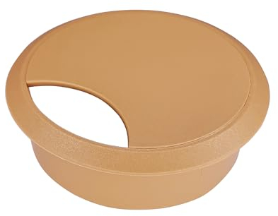 cyclingcolors 1x Passe câble Bureau Table Fil diamètre 70mm encastrable Cordon Prise Ordinateur écran Accessoire ameublement (Marron Clair)