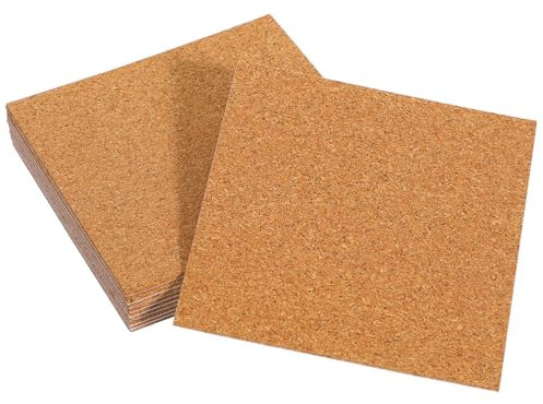 SHINEOFI 20 Piezas esteras de Corcho Natural Azulejos de Corcho Taza de Coche Posavasos Corcho Autoadhesivo Almohadillas de Corcho Bulto portavasos trípode Tablero de Corcho 100 mm Bambú