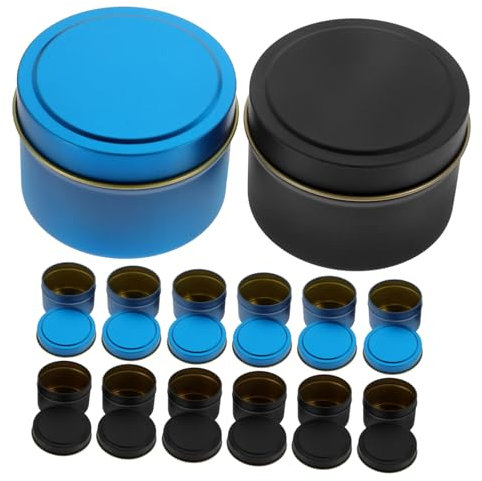 NUOBESTY 24St Kerzenglas blechdose Lippenbalsam in der Dose kerzenständer kerzenhalter behälter DIY Teelichthalter Kerzenbecher aus Zinn Metall Leuchter kleine Kerze Weißblech Container