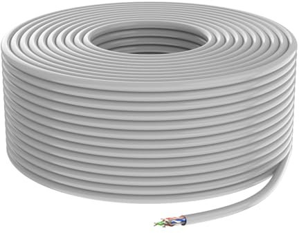 IBRA Indoor CAT6 Ethernet Cable Reel - 23AWG CCA UTP Network Wire, Ideal for High-Speed LAN, Internet, and Data Transmission - 50M