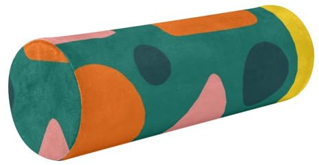 Amooorous Buntes abstraktes Nackenrolle-Kissen, Yoga-Nackenrolle, kleiner runder Kissen für Stühle, rundes Schaumstoffkissen, Unterstützung für Beine