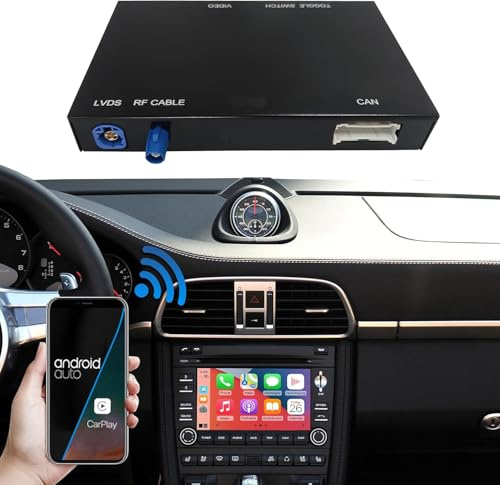 Road Top CarPlay Wireless Modul für Porsche mit PCM 3.0 2008-2012 Jahr | für Cayenne/911/Cayman/Boxster, Wireless CarPlay Android Auto Retrofit Kit Decoder, CarPlay Interface, Mirrorlink, Navigation