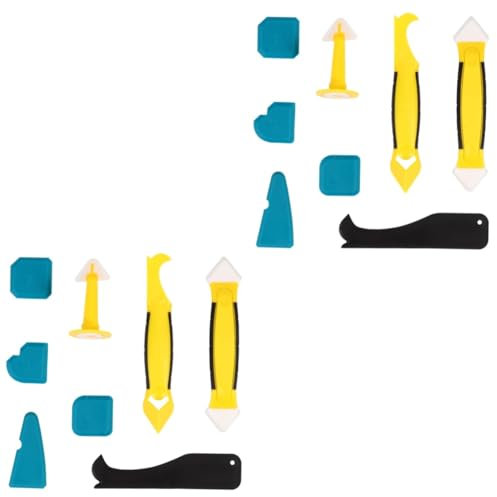 Angoily 2 Set Di Raschietto E Spatola in Plastica Riutilizzabili Per La Rimozione Di Sigillante E Stucco 8 Pezzi * 2
