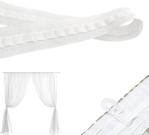 DAAIZIII 1 rollo de cinta de cortina, cinta fruncidora para coser, cinta fruncida, cinta de cortina universal, 30 m x 2,5 cm