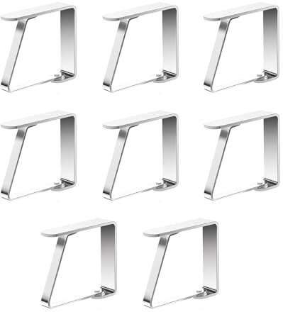 WQEDVN 10 pcs table cloth clips for outside table, tablecloth clips for tables, table cloth clips for inside table, tablecloth clips for thick tables, for Tables of 1-3 cm Thick (5X4CM Black)