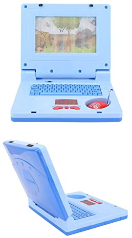 GEERYZHE Kleinkind Laptop, LED -Musik Lernen Computer Spielzeug Computer Laptop Elektronische Kognitive Entwicklung Simulation Spielzeug (Blaue, Nicht einziehbare Maus)