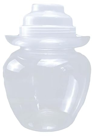 Tarro de fermentación de plástico para kimchi con tapa, tarro transparente para salchucrut, tofu fermentado y recipiente de decapado de verduras, 1,5 l con tapa tipo C