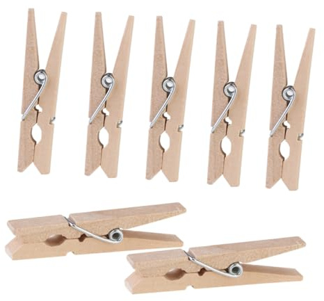 UTHCLO 100 Pezzi Mollette per Bucato in Legno Naturale da 4,8 Cm, Mini Mollette di Legno Multiuso per Foto, Artigianato, Decorazioni per Feste e Progetti Scolastici