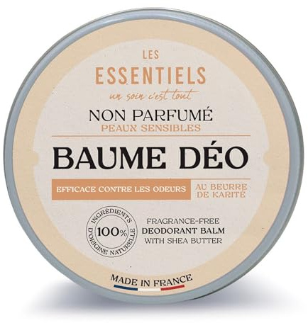 LES ESSENTIELS Bio-Deocreme Unparfümiert - Deo für Frauen & Männer, COSMOS Organic zertifiziert, Natürlich Vegan ohne Aluminium, Deodorant mit Sheabutter, Babassu & Jojoba, Made in France, 50g