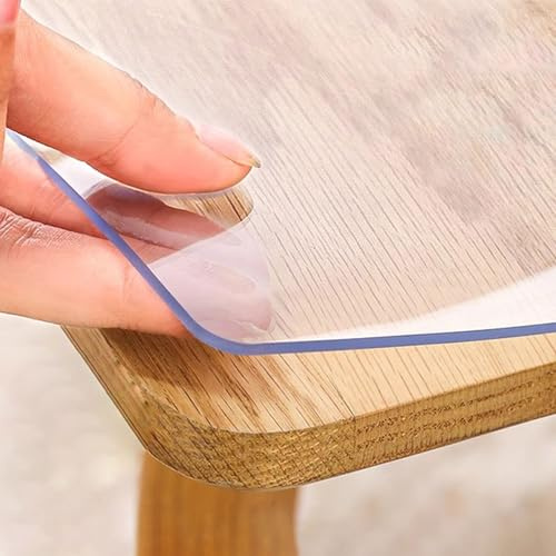 Tovaglia trasparente in PVC trasparente, pellicola protettiva per scrivanie, tavoli da pranzo, impermeabile, resistente al calore, antigraffio