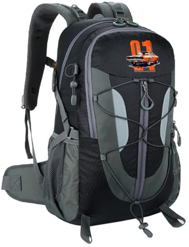 Zaino outdoor Hazzard G.e.ner.al L.ee Car, Zaino giornaliero di grande capacità, Zaino da escursionismo impermeabile leggero grande capacità, tasche(Black)