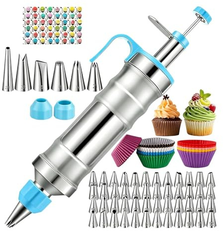 Kit di tubazioni per glassa, dispenser per panna, dispenser per glassa, per casa, ristorante, appartamento, feste, compleanni, vacanze, cioccolato, dessert, biscotti, torte