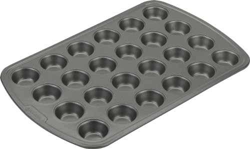 GoodCook Mini Nonstick Steel 24‑Cup Muffin and Cupcake Pan with 1‑7/8-Inch Bite‑Size Cups, Gray