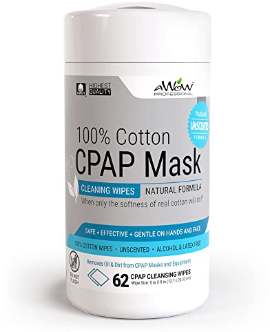 A World of Tücher Professional Unscented Cotton CPAP-Maske Reinigungstücher, 62 Tücher, natürliche Formel