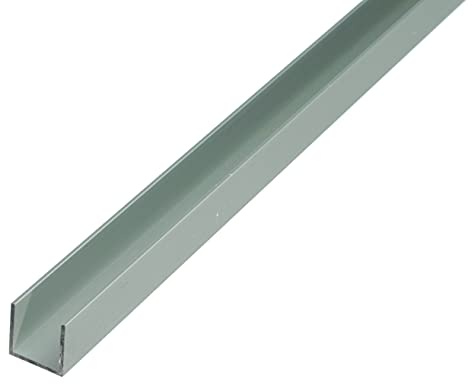 Alberts 473877 Profilé en U | aluminium, anodisé, couleur argent | 1000 x 20 x 20 mm