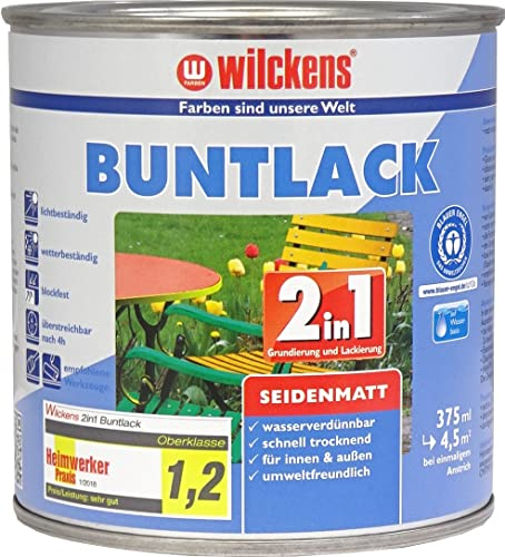 Wilckens 2in1 Acryl Buntlack für Innen und Außen, seidenmatt, 375 ml, RAL 8017 Schokoladenbraun