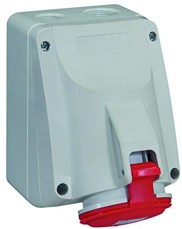 LEGRAND, CEE 32A Aufputzsteckdose, rot 4-polig (3P+PE), 6h (400V/32A), Schutzart IP44, IK09, 090161
