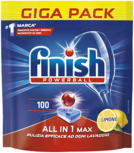 Finish Todo en Uno Limón Detergente en pastillas para lavavajillas 100 pastillas
