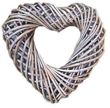 New Small Antique Wash Heart Shaped Wreath 30cm Diameter