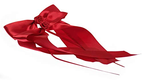 FlexiStore 10 Antennenschleifen mit Rose Deko Schleifen Hochzeit Auto - ASR-Bordeaux Rot