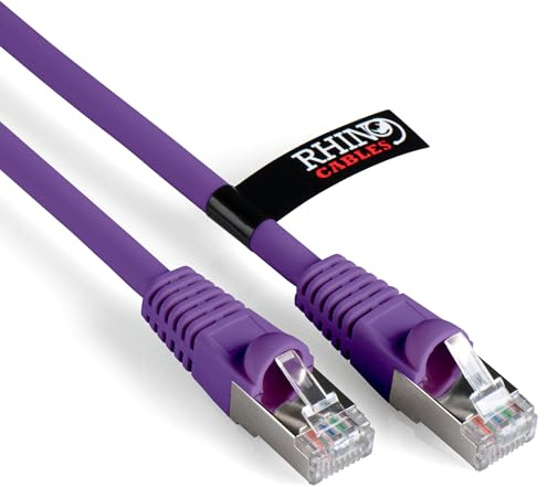 rhinocables CAT 6a Ethernet Cable | 10Gbps S/FT High-Speed & Large Bandwidth Data Transfer | Reliable LAN Network RJ45 Cable | Wi-Fi Broadband Cable for Seamless Gaming & Streaming (0.25m, Purple)