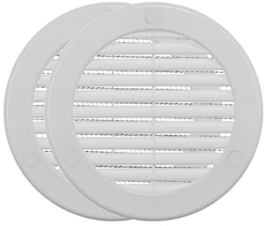 Vent Systems 2 cubiertas de ventilación de 100 mm de diámetro, color blanco, rejillas de ventilación redondas, protección contra insectos integrada, orificios de ventilación HVAC para baño, oficina ne
