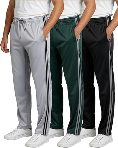Real Essentials 3 Pack: Men’s Sweatpants – Athletic Track Pants with Pockets | Workout, Running & Lounge Pants for Men- Set 7, 3XL