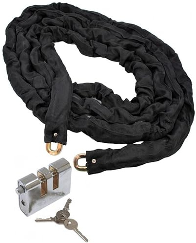5 metres Hardened Steel Chain with Double Slotted Shackle Lock (Keyed to Differ)
