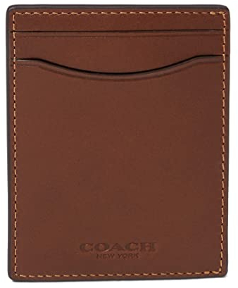 COACH New York Herren Geldklammer Kartenetui, Dark Saddle, Einheitsgröße