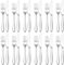 Joyfair Lot de 24 couverts à steak en acier inoxydable pour 12 personnes - Poli brillant - Pour la maison/le restaurant - 12 couteaux de table (23 cm) + 12 fourchettes de table (20 cm) - Passe au