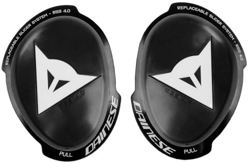 DAINESE - Knee Slider Rss 4.0 - Full Kit, Saponetta Protezione Ginocchio per Moto, Unisex, Nero/Bianco, N