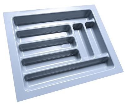 M.Pascual - Bandeja Cubertero para Cajón de Cocina, Gris, Organizador de Cubiertos (51x47,5 cm)