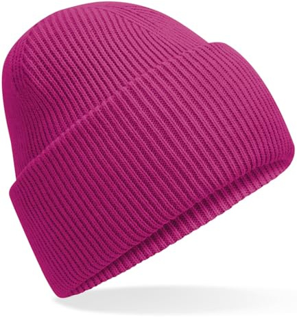 Hatstar Warme Damen Beanie Mütze | Herren Grobstrick Wintermütze | Wollmütze Strickmütze | Unisex für Damen und Herren | Weich und Dick (Fuchsia)