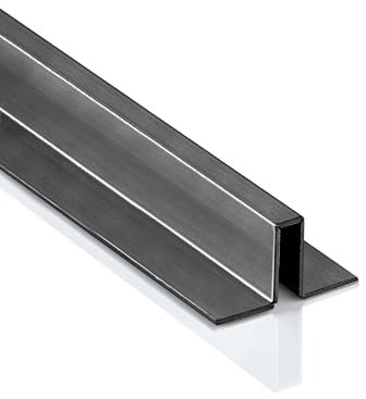 Slim-Line U-Profil Bordüre mit Schenkel Fliesenschiene Edelstahl V2A L250cm H10 schwarz anthrazit gebürstet