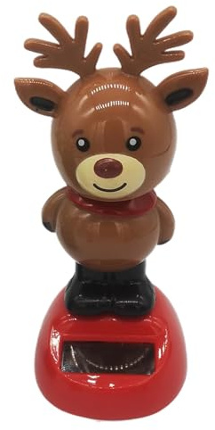 Solar Wackelfigur Weihnachten, Solarbetriebenes Spielzeug Dekofigur, Solar Weihnachtsfigur Elch, Wackelfigur Solar Weihnachtsfigur Elch, Tanzende Figur Spielzeug Für Fensterbank, Auto