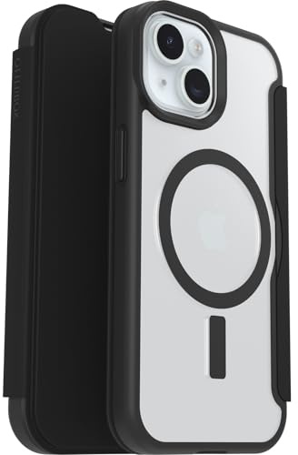 OtterBox React Folio Case for iPhone 17e/16e/15/14/13, Clear/Black | Shockproof, Drop-Proof, Protective Folio with Card Holder, Tested to Military Standard, No Retail Packaging