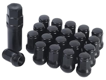 Yizhet Tuercas de Rueda M12 x 1,25, 20 Piezas Tuercas de Rueda para Autos con Cónica Cono 60°, HEX19, compatible con Nissan, Subaru, Lada, Suzuki, Negro