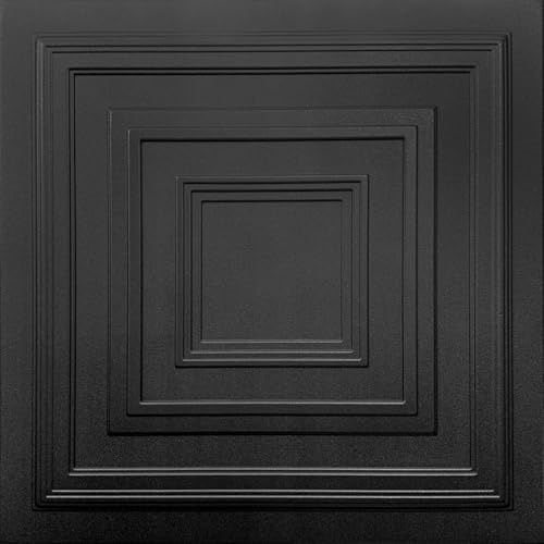 DECCART 3D Wandpaneele Schwarz 50x50 cm 20 Stück | 5 m², Paneele Wand Wall Panels Deko Wandverkleidung Innen Panel Deckenverkleidung Decke Deckenpaneele Platten EPS