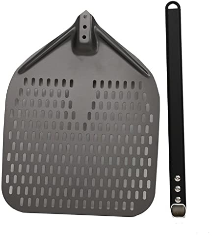 Ronyme Pelle à Pizza en Métal en Aluminium pour Un Rangement Facile, Palette à Pizza de Luxe Gastronomique pour La Cuisson du à Pizza, 14in 40cm Poignée