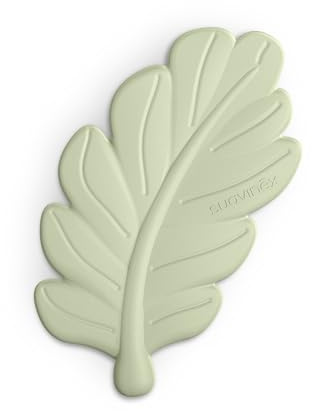 Suavinex, Mordedor Bebé, de Silicona de una Sola Pieza, Suave y Flexible, Seguro, Calma y Alivia las Encías del Bebé, Agarre Fácil y Ergonómico, con Textura y Relieves, Hoja, Poetry, Verde