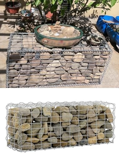 Heavy Duty Galvanized Gabion Baskets - Steel Mesh Cages for Retaining Walls, Landscaping & Garden Projects​(5x5cm/2x2in,30x30x30cm)